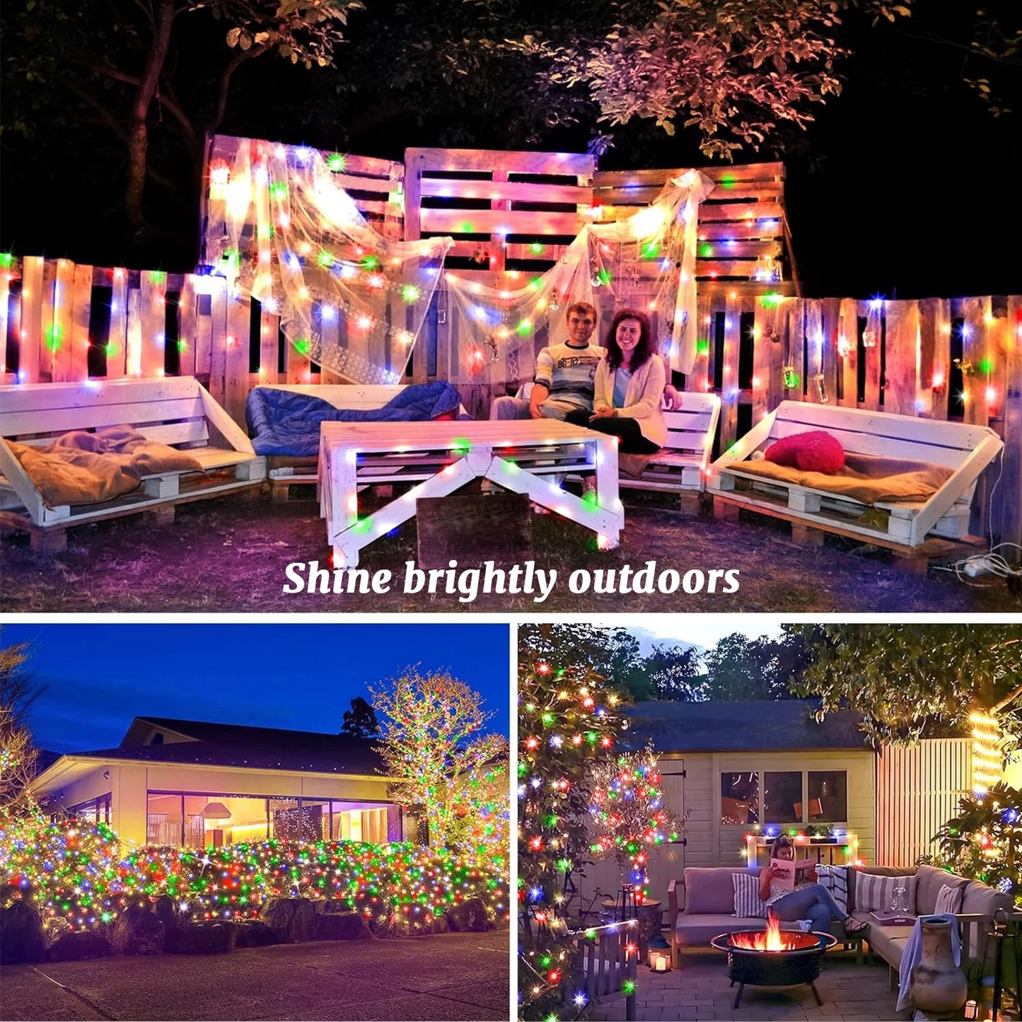 98FT and 300LED Fairy Lights, IP67 Waterproof String Lights, 8 Lighting Modes for Indoor Outdoor House Holiday Decoration
