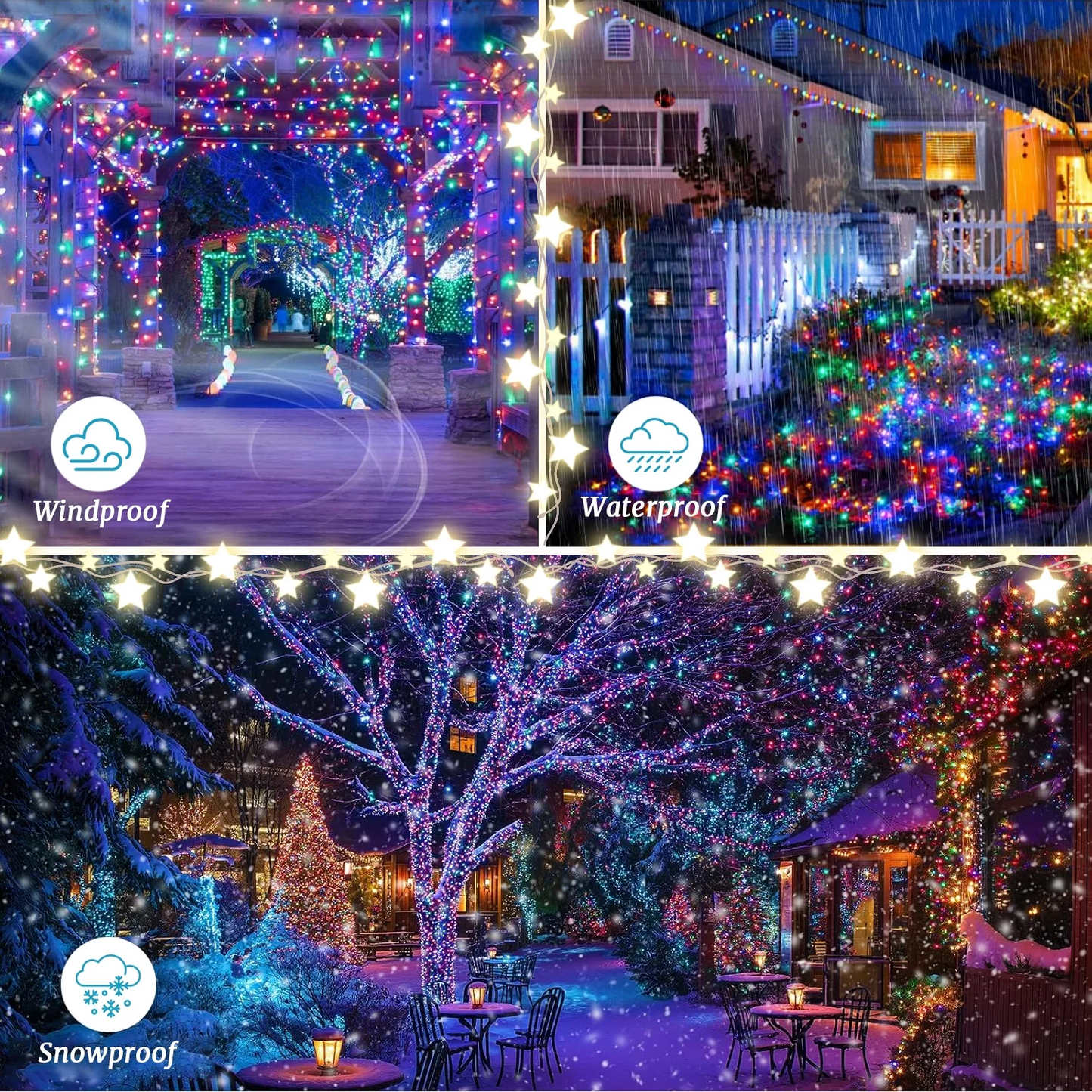 98FT and 300LED Fairy Lights, IP67 Waterproof String Lights, 8 Lighting Modes for Indoor Outdoor House Holiday Decoration