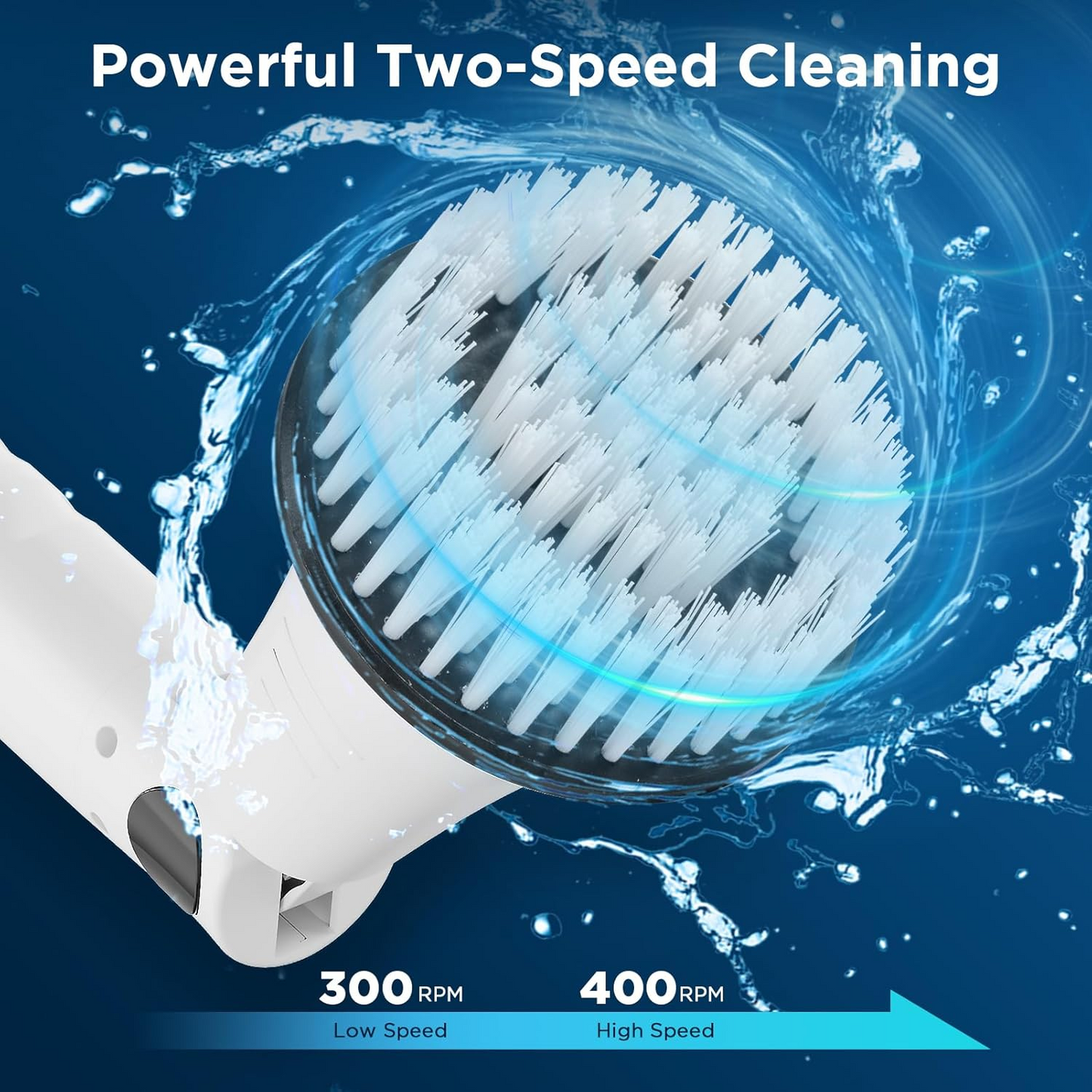 Electric Spin Scrubber - Power Shower Cleaning Brush with Extendable Handle & 4 Brush Heads