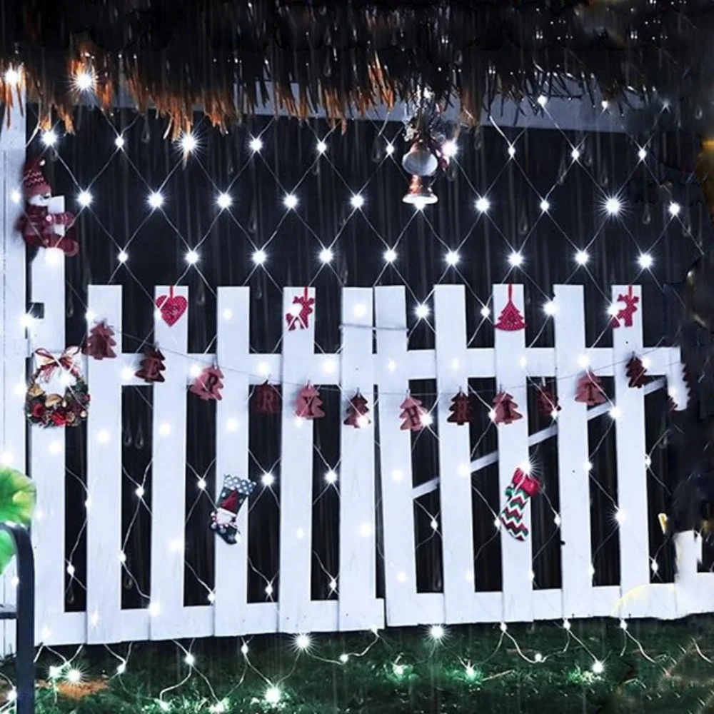 12ft x 5ft 360 LED White Christmas Net Lights,8 Modes Bush Mesh Lights Connectable,with Timer Waterproof for Christmas