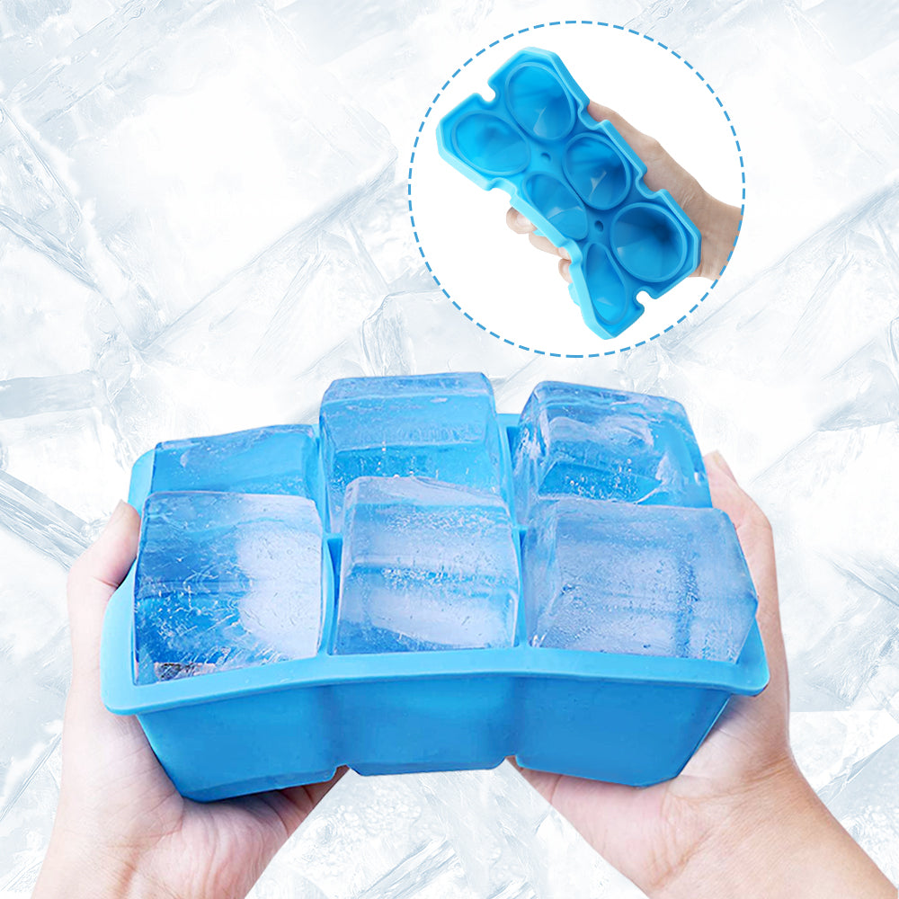 Silicone Ice Cube Trays Square Sphere Diamond Shape 3 Pack
