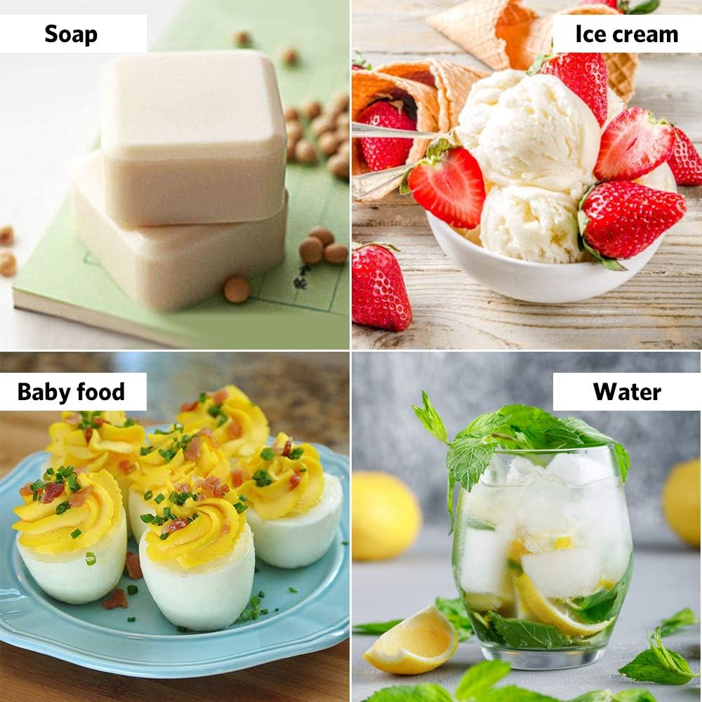 Silicone Ice Cube Trays Square Sphere Diamond Shape 3 Pack