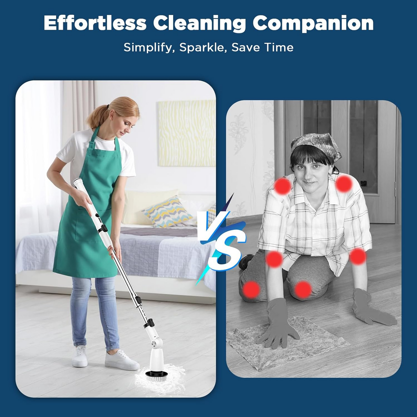 Electric Spin Scrubber with 4 Brush Heads – Extendable Handle USB-C Rechargeable – for Bathroom Shower & Tile Cleaning