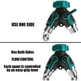 2 Way Hose Splitter, 2 Way Water Splitter Heavy Duty, Garden Faucet, Faucet Splitter, Hose and Splitter, Garden Hose and Splitter, Hose Bib Splitter, with Shut off Valve