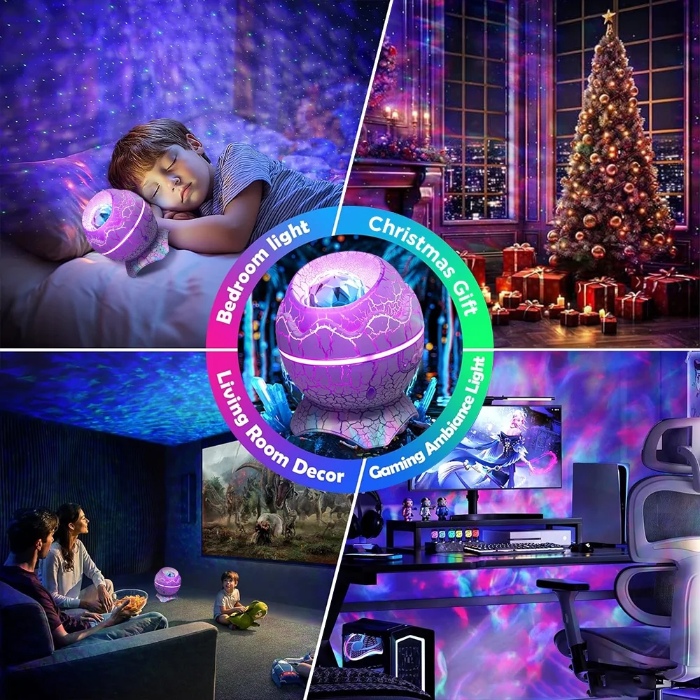 Galaxy Projector with White Noise Machine & Bluetooth Speaker – Multi-Color Star Night Light for Bedroom, Kids Room, Home Theater