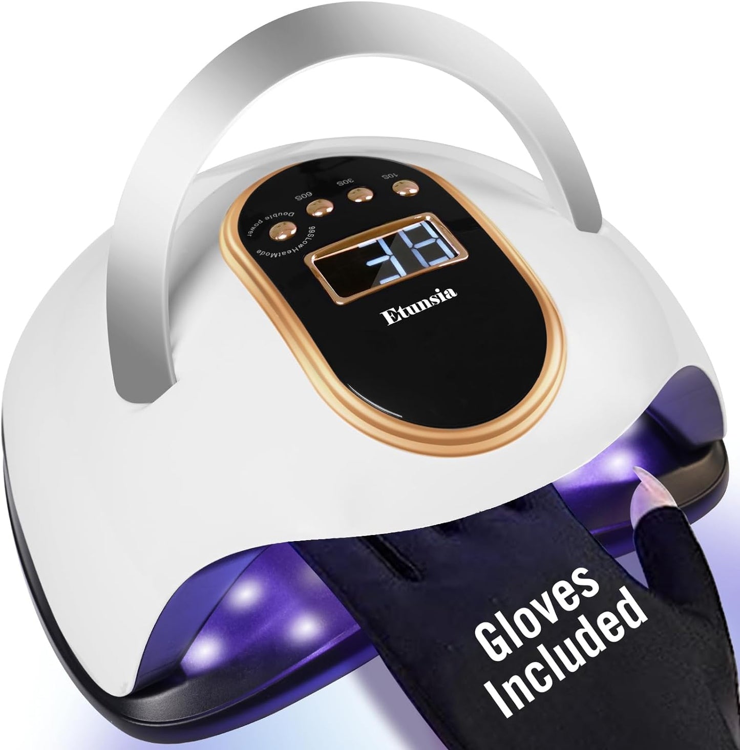 UV Light for Nails, 168W UV Light for Gel Nails/Acrylic, UV LED Nail Lamp with 4 Timer Modes - Automatic Sensor -LCD Screen - 2 UV Gloves UPF50+, Gel Nail Light for Salon Quality at Home