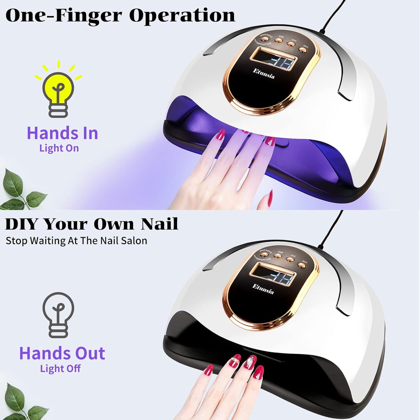 UV Light for Nails, 168W UV Light for Gel Nails/Acrylic, UV LED Nail Lamp with 4 Timer Modes - Automatic Sensor -LCD Screen - 2 UV Gloves UPF50+, Gel Nail Light for Salon Quality at Home