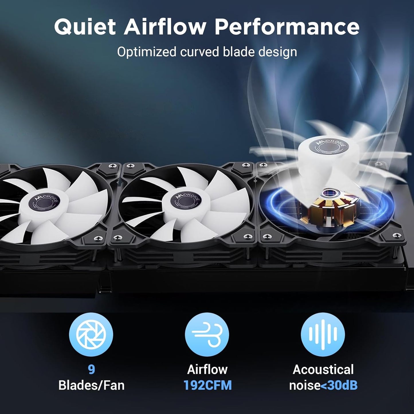 CPU Cooler Liquid Cooling CPU Water Cooler LGA 360mm Aio CPU High Efficiency Water Cooler with 1800 RPM, Compatible with Intel LGA RGB AMD - Black