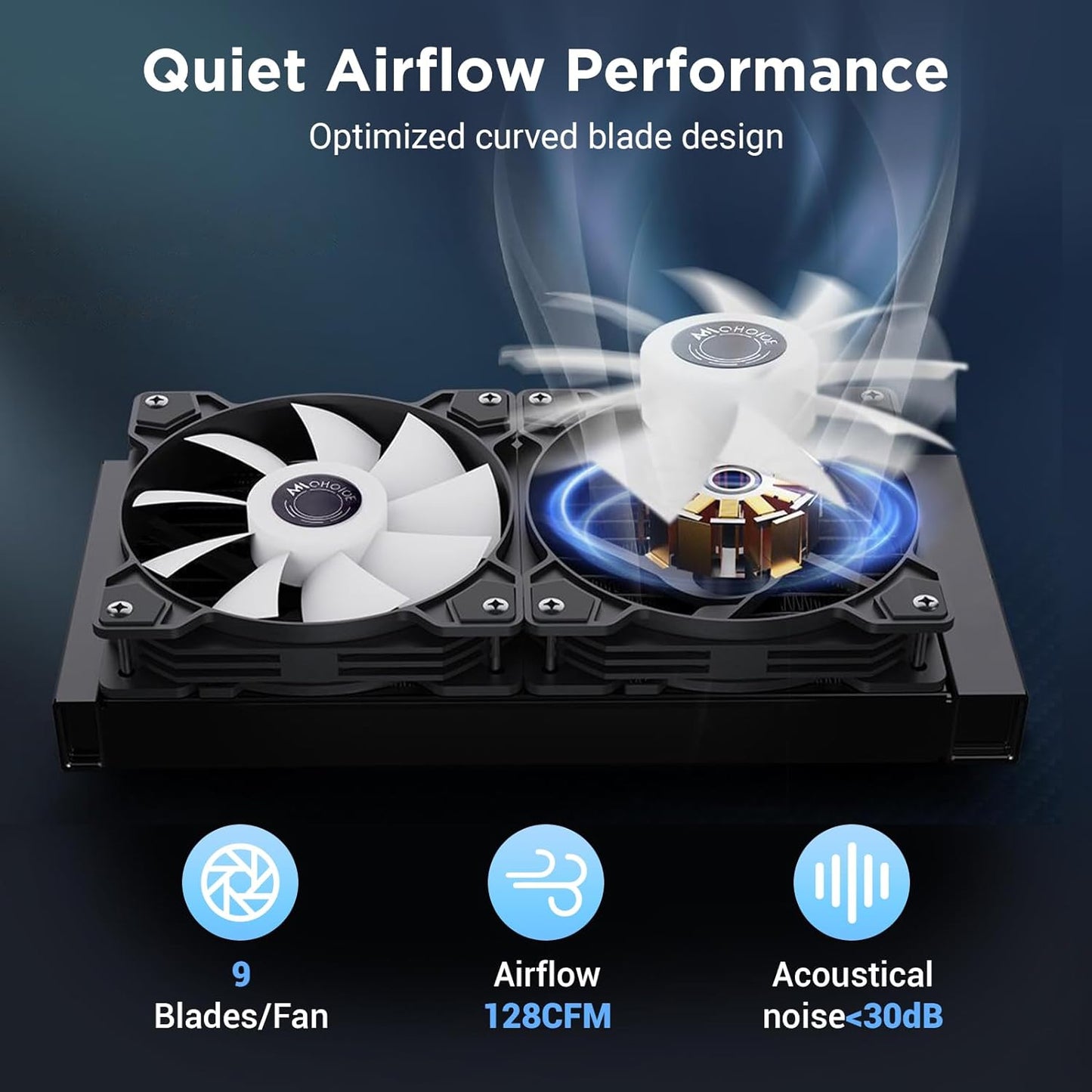 CPU Liquid Cooler CPU Water Cooler 240mm Aio CPU Cooler Liquid CPU Cooling, Compatible with AMD Intel LGA RGB - Black