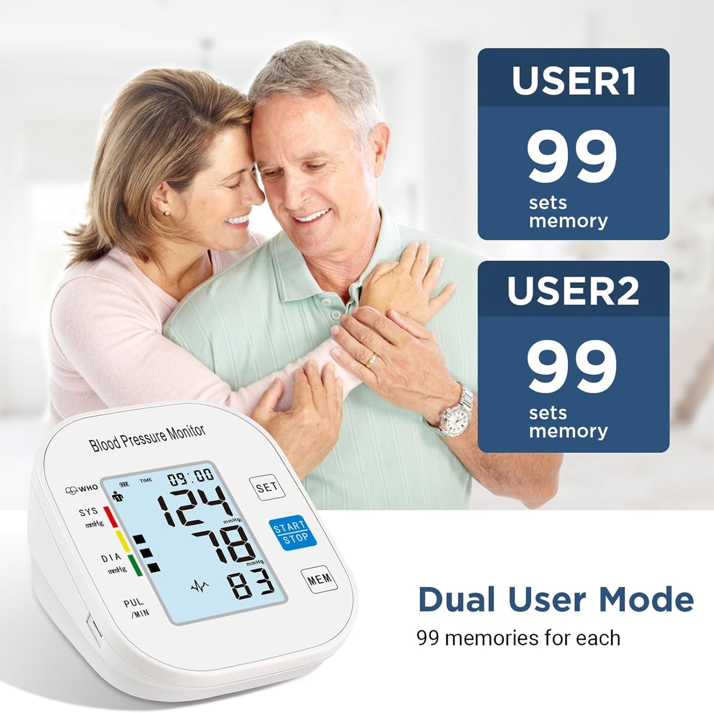 Blood Pressure Monitors Automatic Upper Arm Dual User