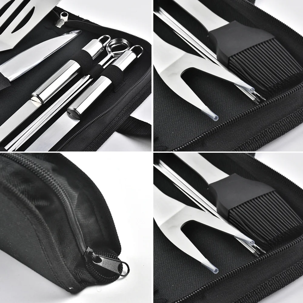 BBQ Grill Tools Set with Case Stainless Steel 9 Pcs