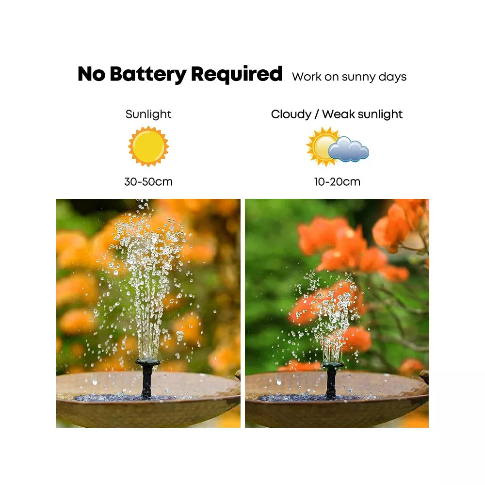 Solar Bird Bath Fountain Pump 4 Nozzle Solar Fountain