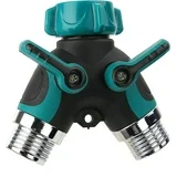 2 Way Hose Splitter, 2 Way Water Splitter Heavy Duty, Garden Faucet, Faucet Splitter, Hose and Splitter, Garden Hose and Splitter, Hose Bib Splitter, with Shut off Valve