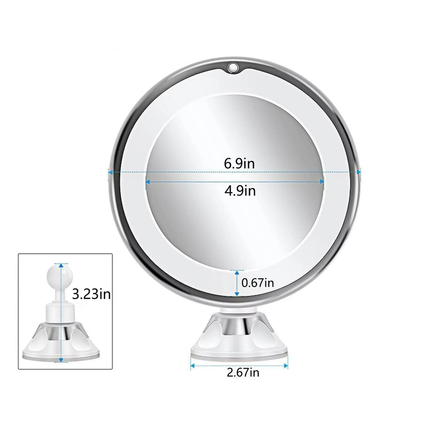 10x Magnifying Lighted Makeup Mirror 360° Rotation with Suction Cup
