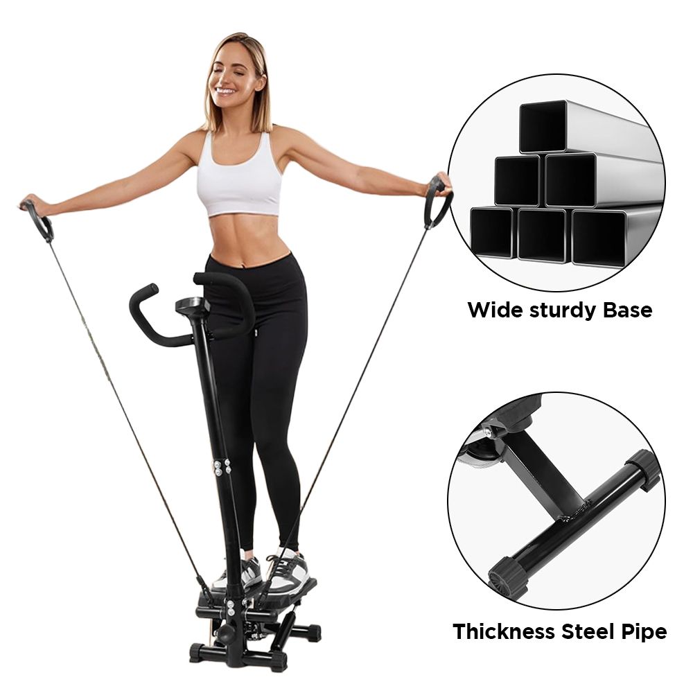 Stair Stepper with Handlebars Mini Stepper Machine Twisted Resistance Bands Twist Stepper Step Machine