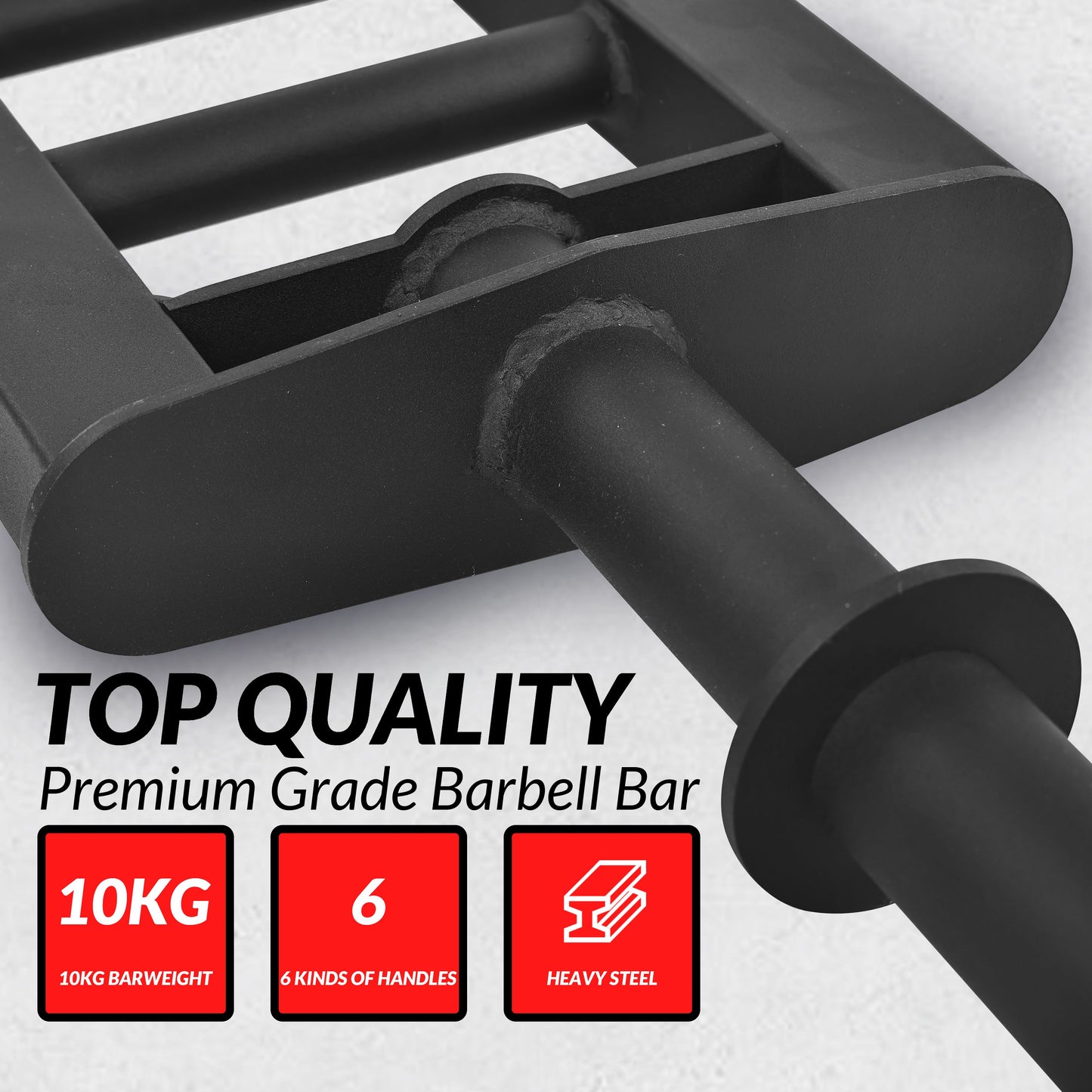 Multi Grip Barbell – Swiss Bar with 3 Positions for Angled Neutral Grip Pressing Lifting Curls 7 Feet Long