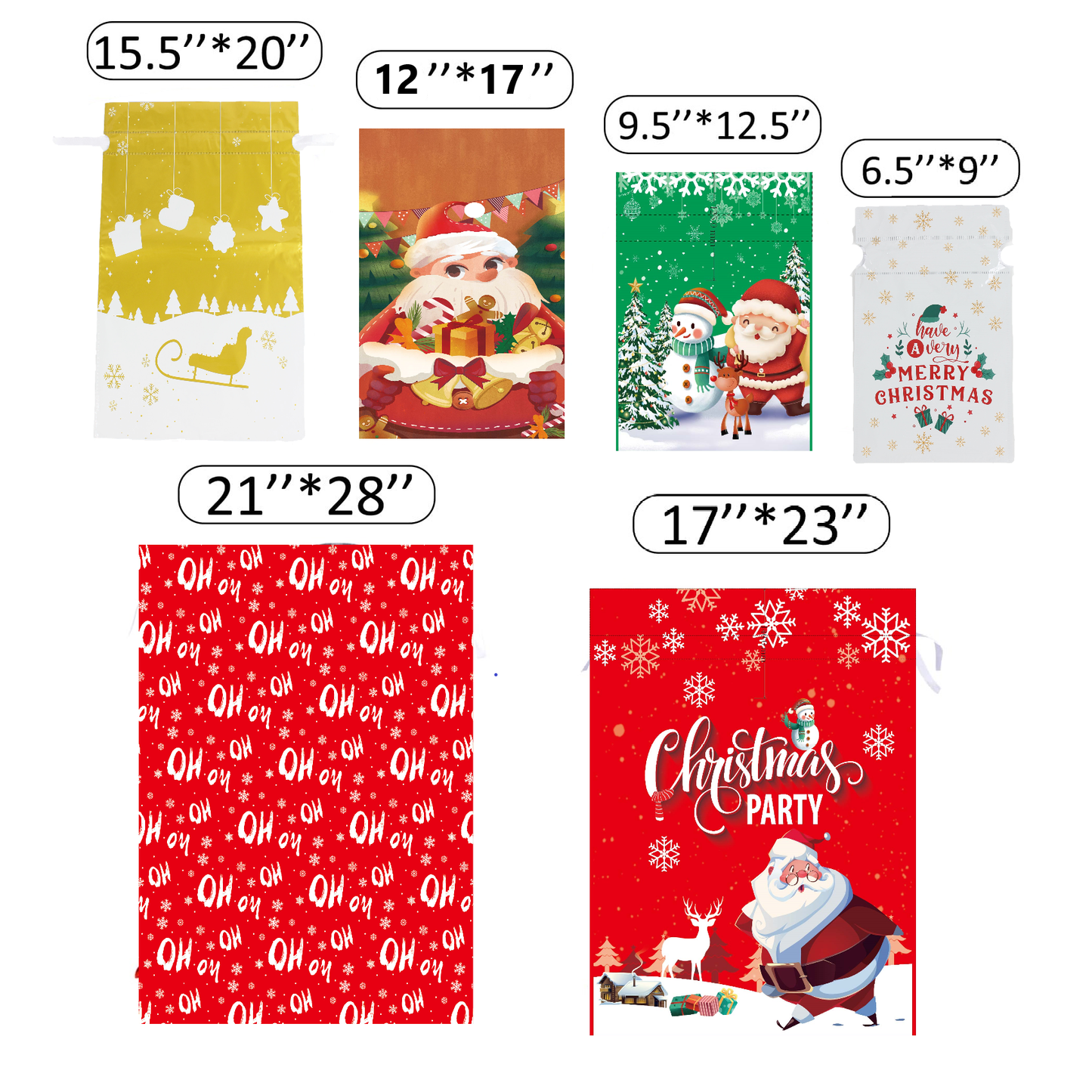 Christmas Gift Bags 34Pcs Drawstrings Gift Bag Christmas Bags For Gifts Xmas Presents Wrapping Bags