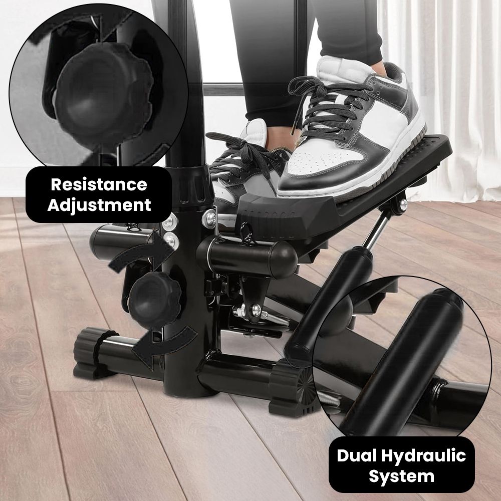 Stair Stepper with Handlebars Mini Stepper Machine Twisted Resistance Bands Twist Stepper Step Machine