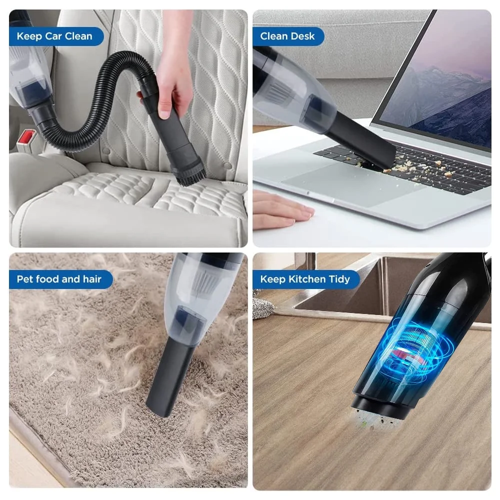 120W Wireless Handheld Car Vacuum Cleaner, Quick Cleaning Vacuum Cleaner, Suitable for Cars, Homes and Offices