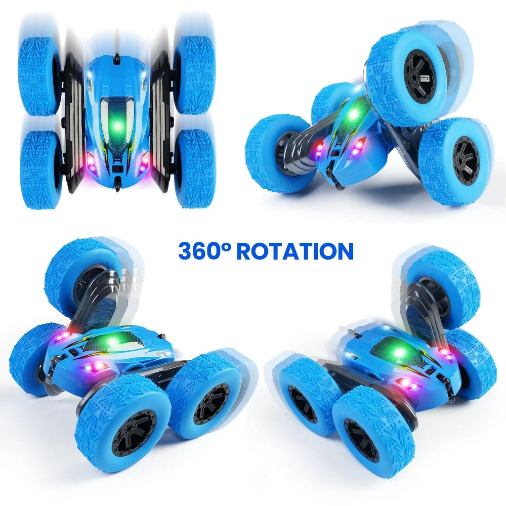 Remote Control Car 4WD RC Cars 2.4GHz Electric Race Stunt Toy Car Rechargeable Birthday Gift Blue