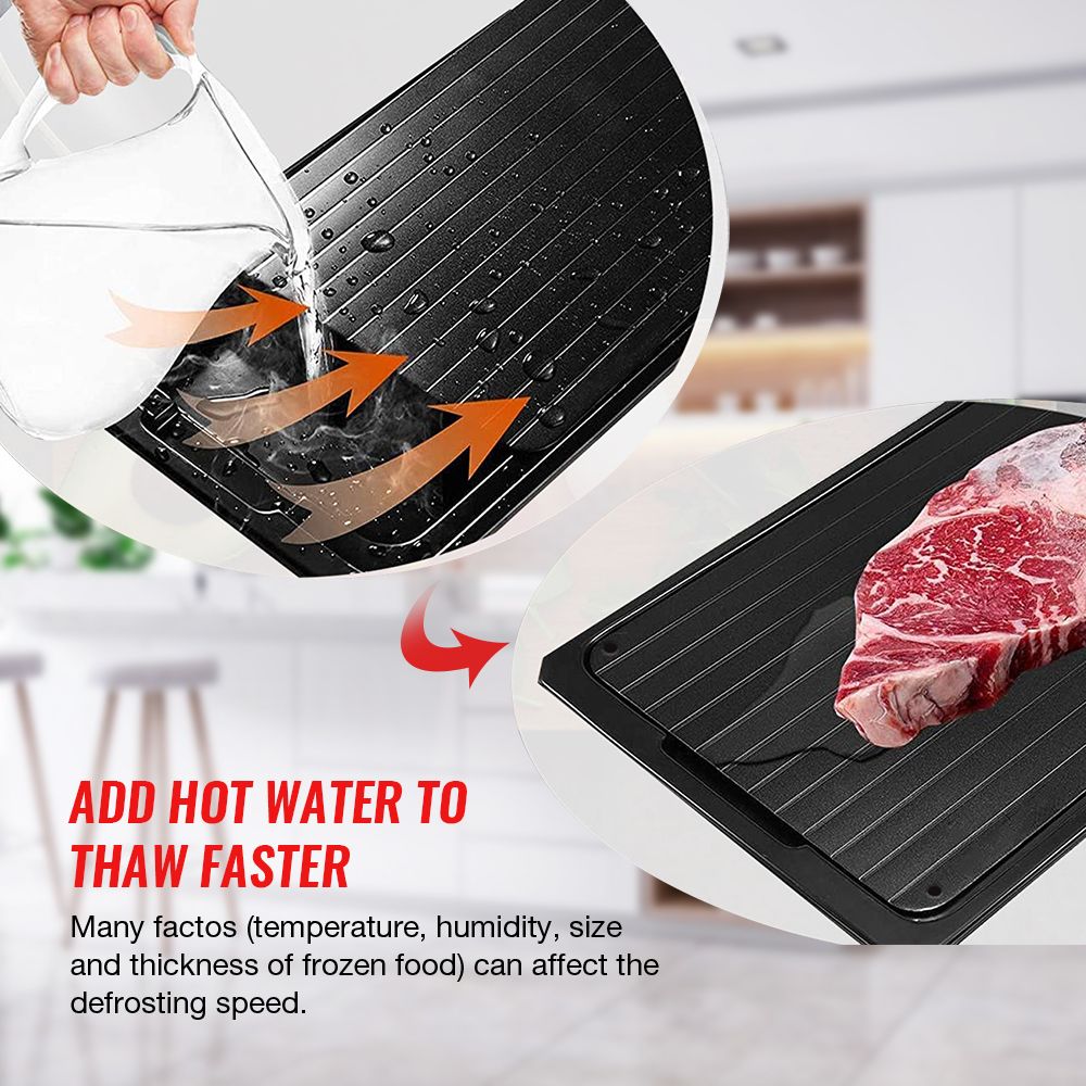 Defrosting Tray with Drip Plate Tongs Sponge Defrosting Board Fast Safe Thawing Frozen Meat Foods