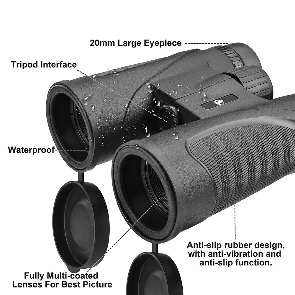 Binocular Telescope 12x42 HD Binocular for Smartphone Adult Handheld Telescope Bird Watching Hiking Wildlife