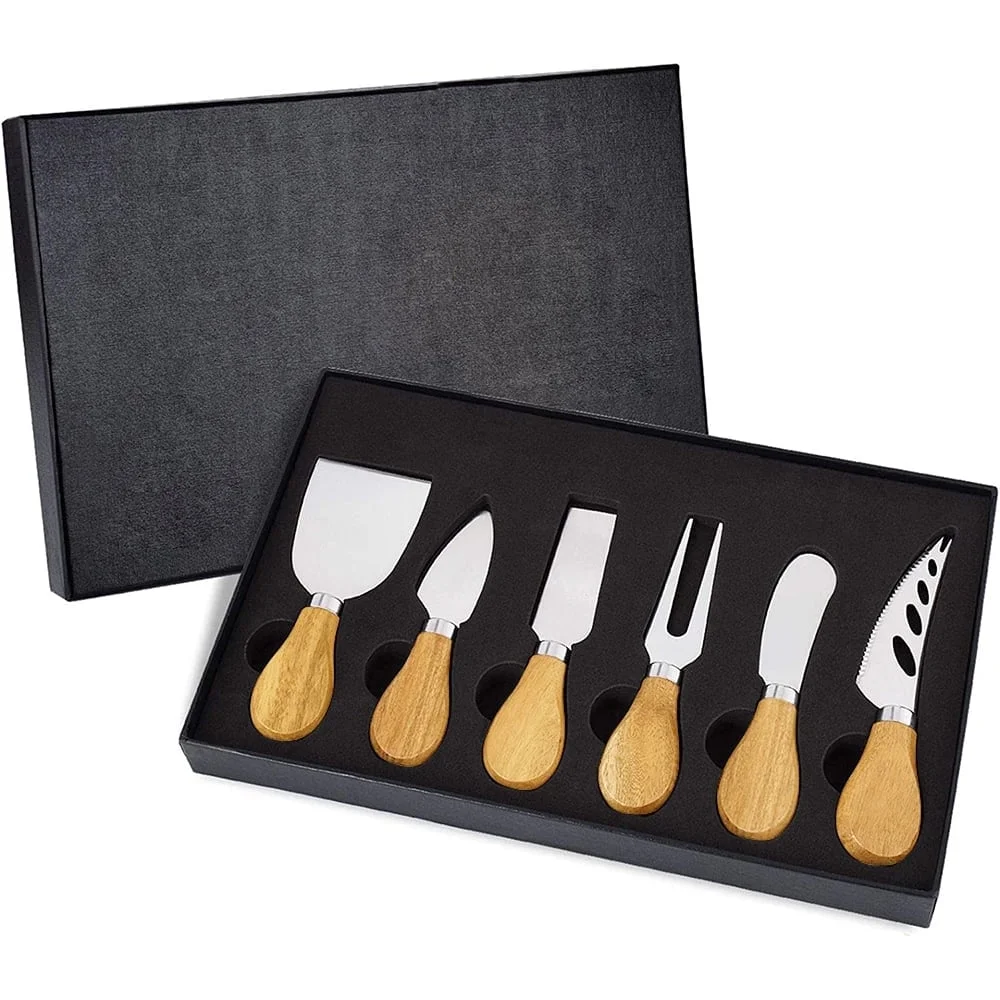 6 Pieces Cheese Knife Cutlery Gift Set, Cheese Knives Set Cheese Spreader Slicer Cheese Cutter Cheese Fork Cheese Spreading Knife