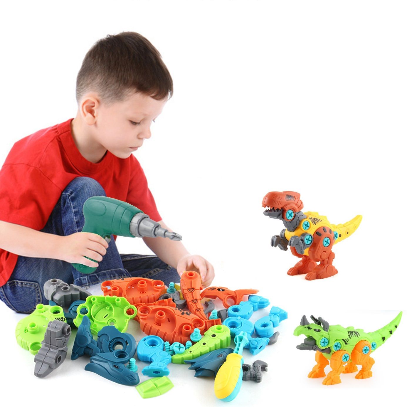 Dinosaur Toys Take Apart Stem Drill Building Construction
