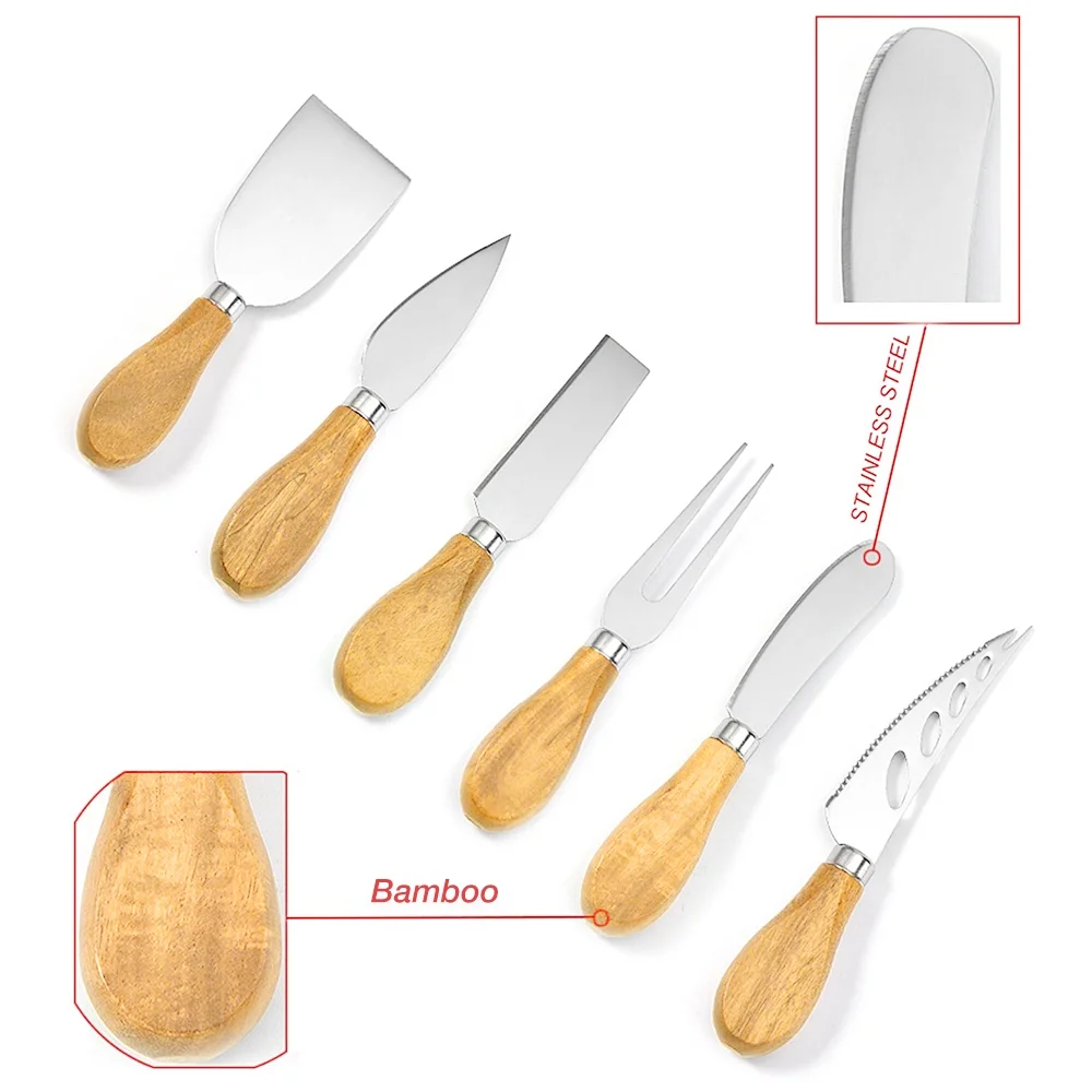 6 Pieces Cheese Knife Cutlery Gift Set, Cheese Knives Set Cheese Spreader Slicer Cheese Cutter Cheese Fork Cheese Spreading Knife