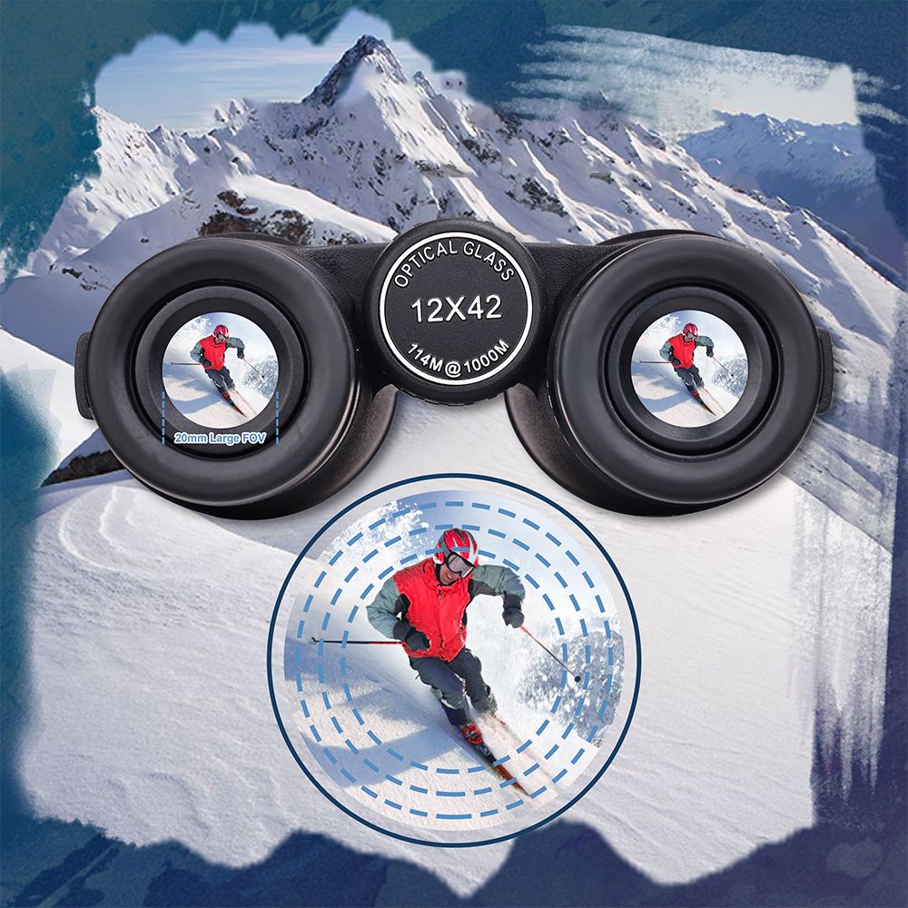 Binocular Telescope 12x42 HD Binocular for Smartphone Adult Handheld Telescope Bird Watching Hiking Wildlife