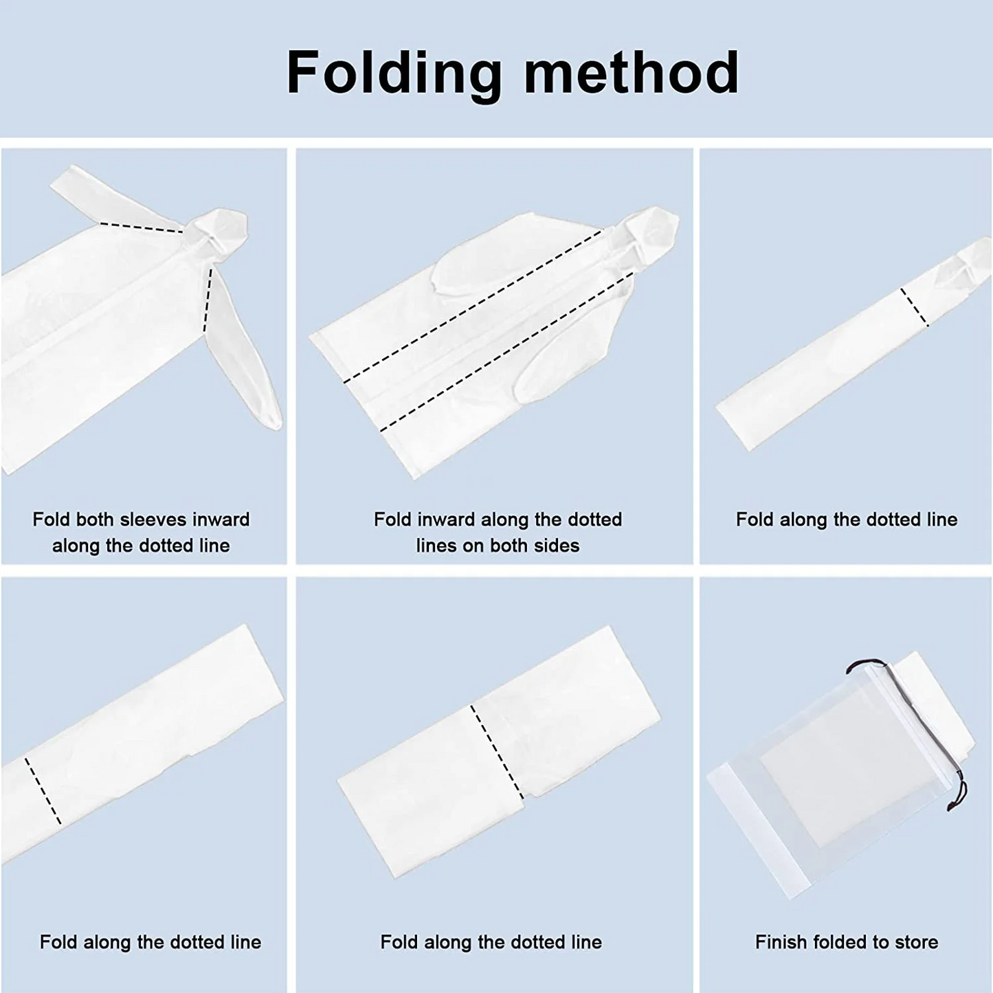 EVA Rain Coat Reusable Raincoat Hoods Sleeves 2 Pack Adults White