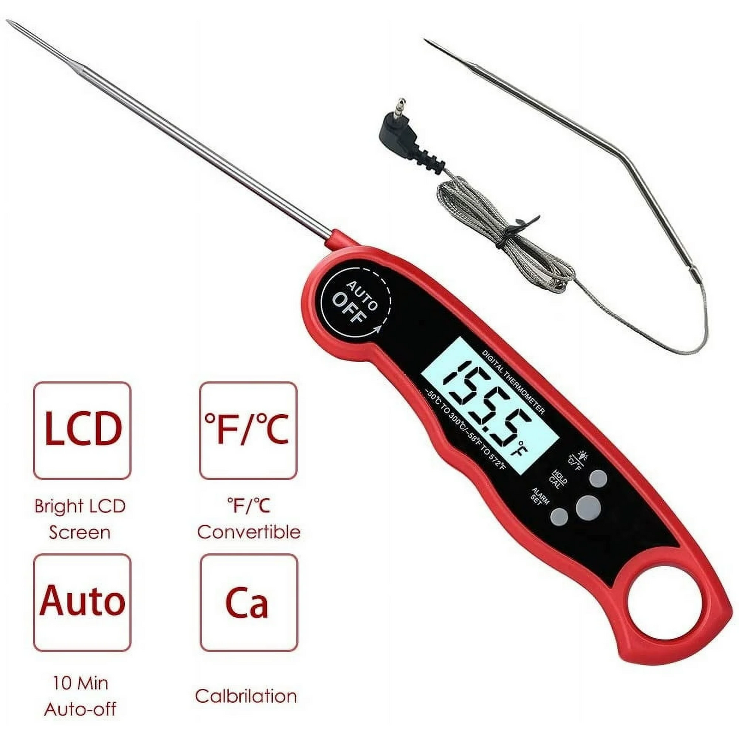 Digital Meat Thermometer for Cooking Dual Probe LCD Screen