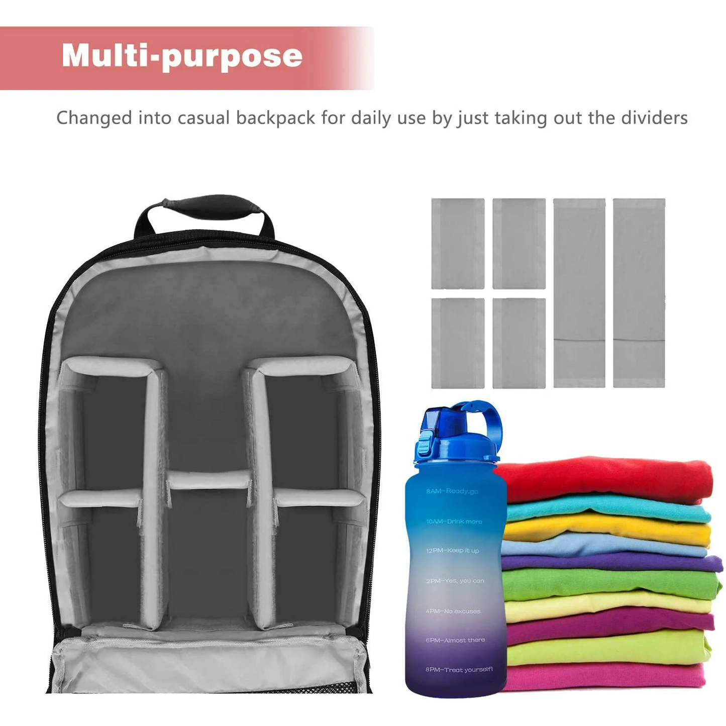 Camera Bag Backpack Waterproof Nylon for DSLR Cameras Lens and Accessories