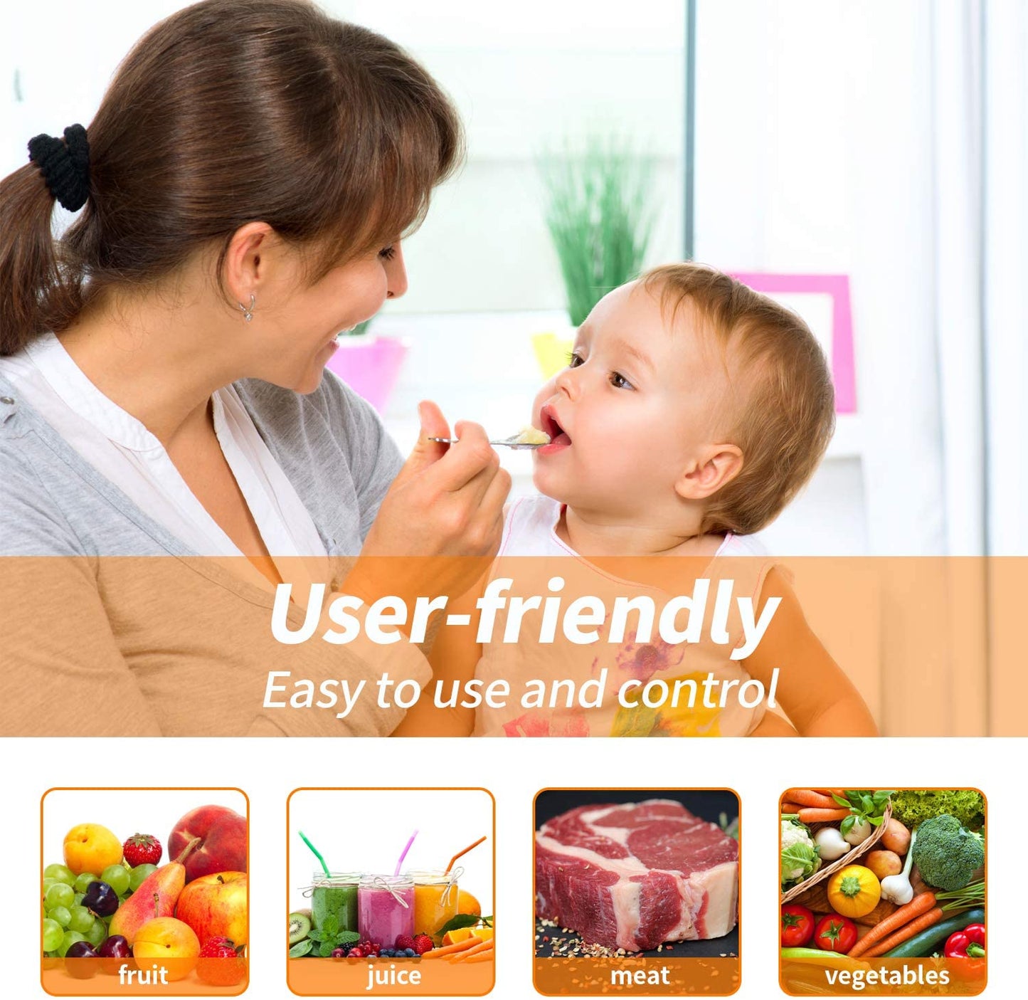 5-in-1 Hand Blender Immersion Stick Blender 9 Speed 500W