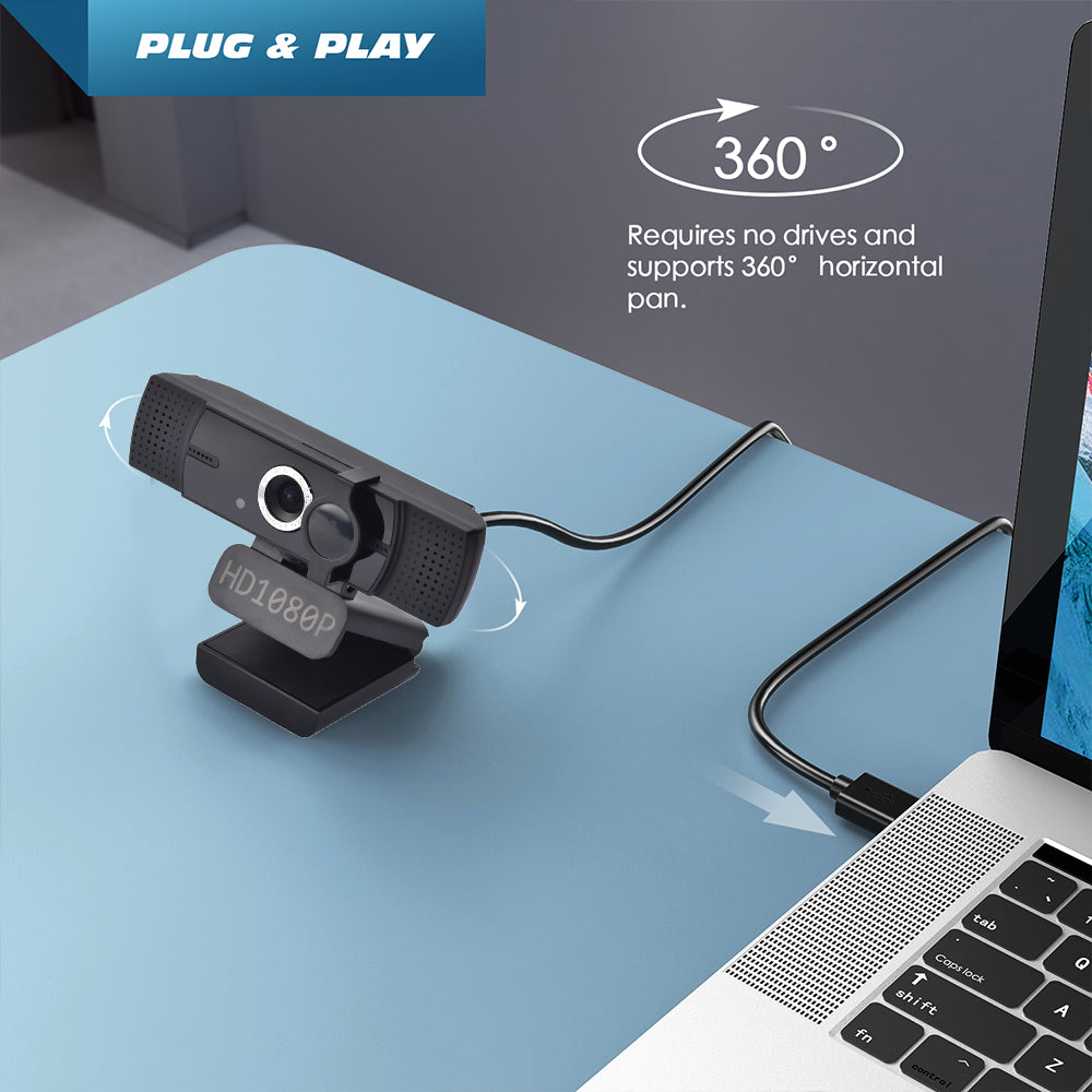 Webcam with Microphone 1080P FHD Plug and Play