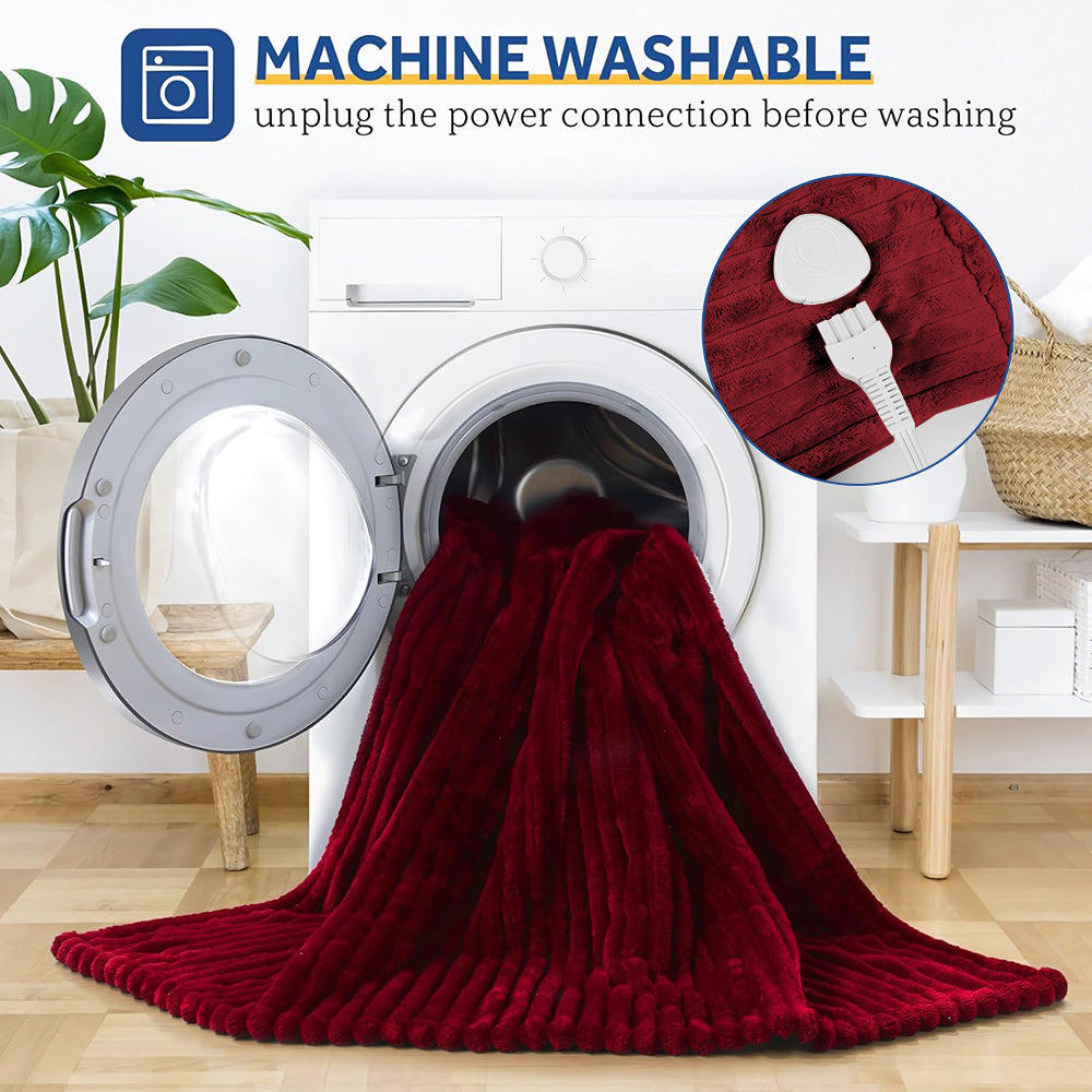 Heated Throw Blanket 50x60 - Safe with 6 Heat Levels & Auto Shut-Off Machine Washable