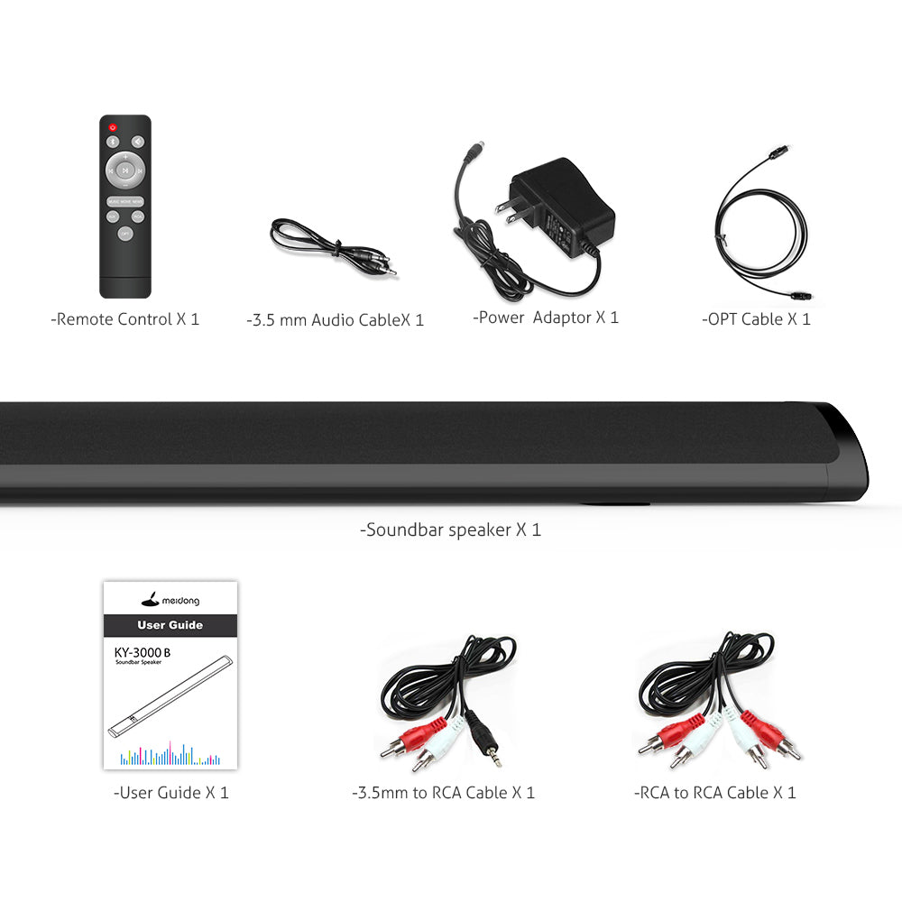 Wall mounted Bluetooth Sound Bar with 360° Surround Sound