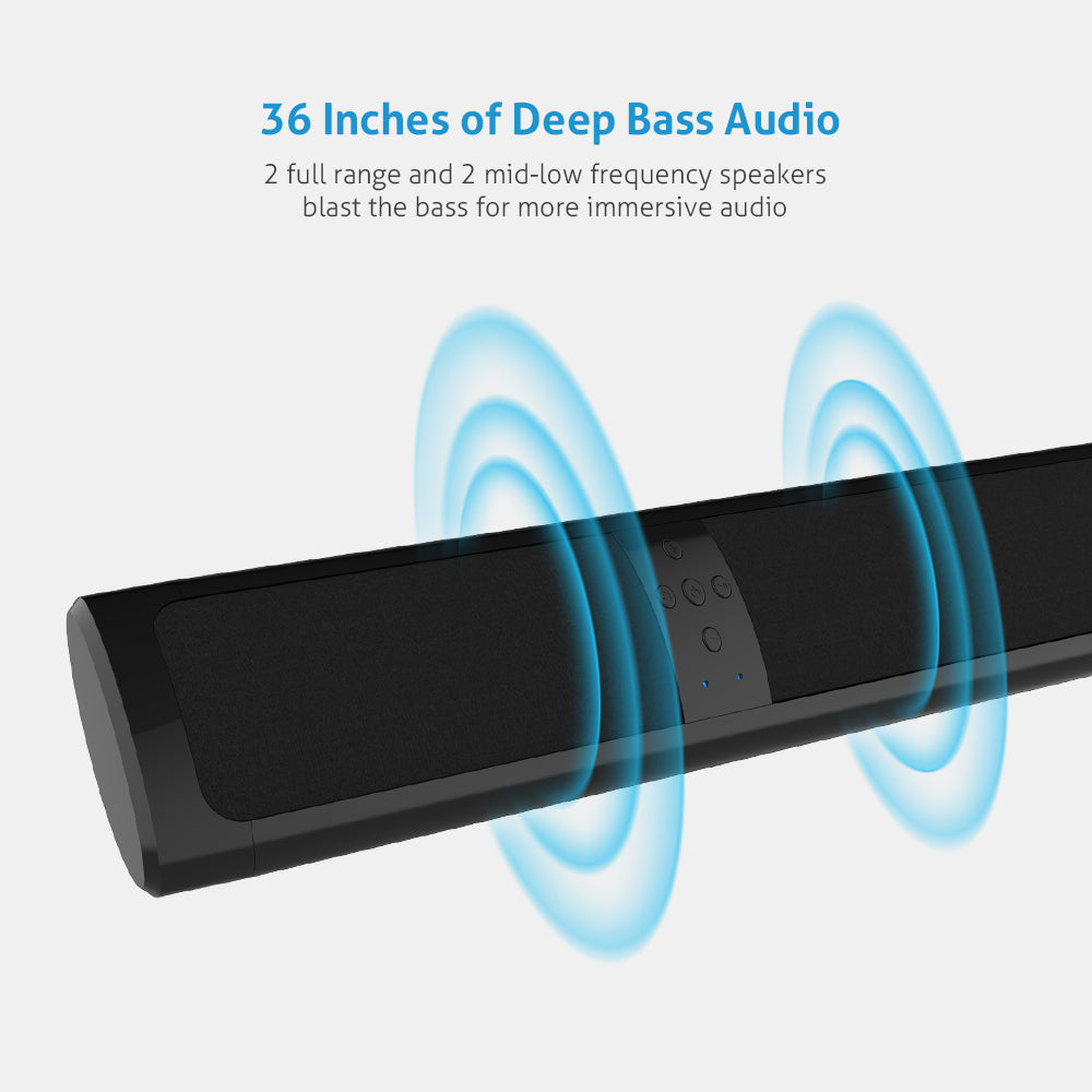 Wall mounted Bluetooth Sound Bar with 360° Surround Sound