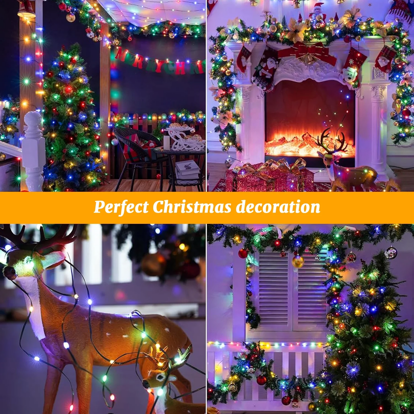 98FT and 300LED Fairy Lights, IP67 Waterproof String Lights, 8 Lighting Modes for Indoor Outdoor House Holiday Decoration