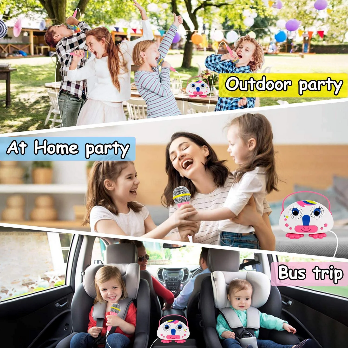 Mini Karaoke Machine for Kids with 1 Mic, Toddler Karaoke Toy Singing Speaker, Toys Gifts for 3-14 Years Old Girls Boys
