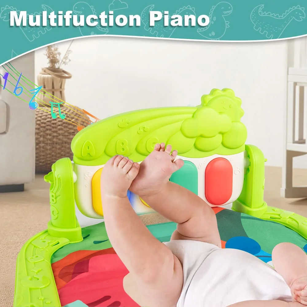 Dinosaur Themed Baby Play Mat Piano Toys Music Gym Floor Playmat
