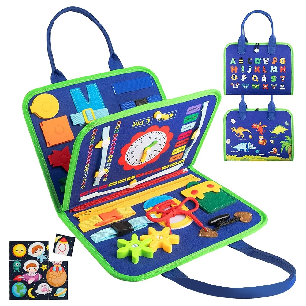 Montessori Busy Board Book Sensory Learning Toys for Toddlers