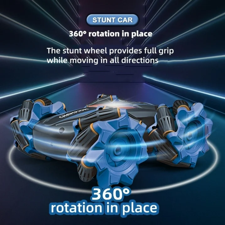 4WD RC Stunt Car with Lights 360° Spins Remote Control Toy for Boys Girls Kids