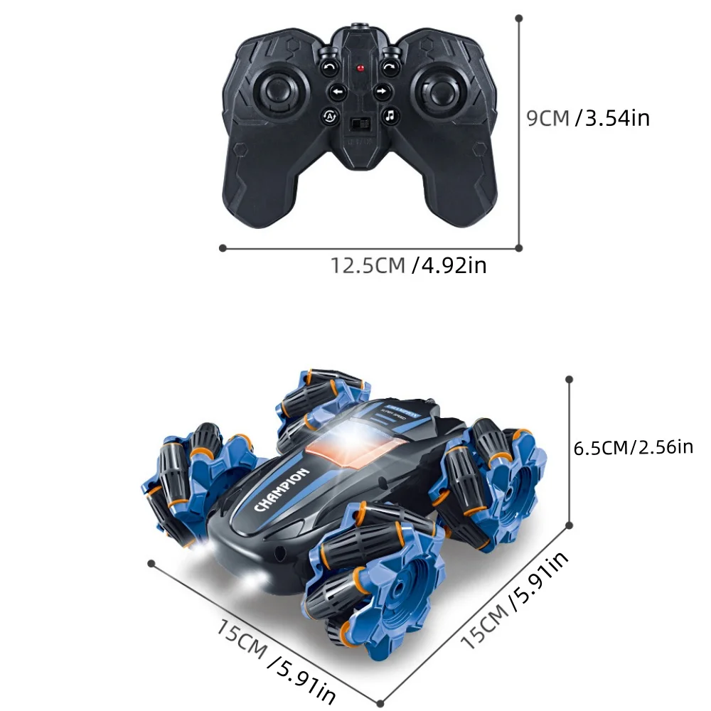 4WD RC Stunt Car with Lights 360° Spins Remote Control Toy for Boys Girls Kids