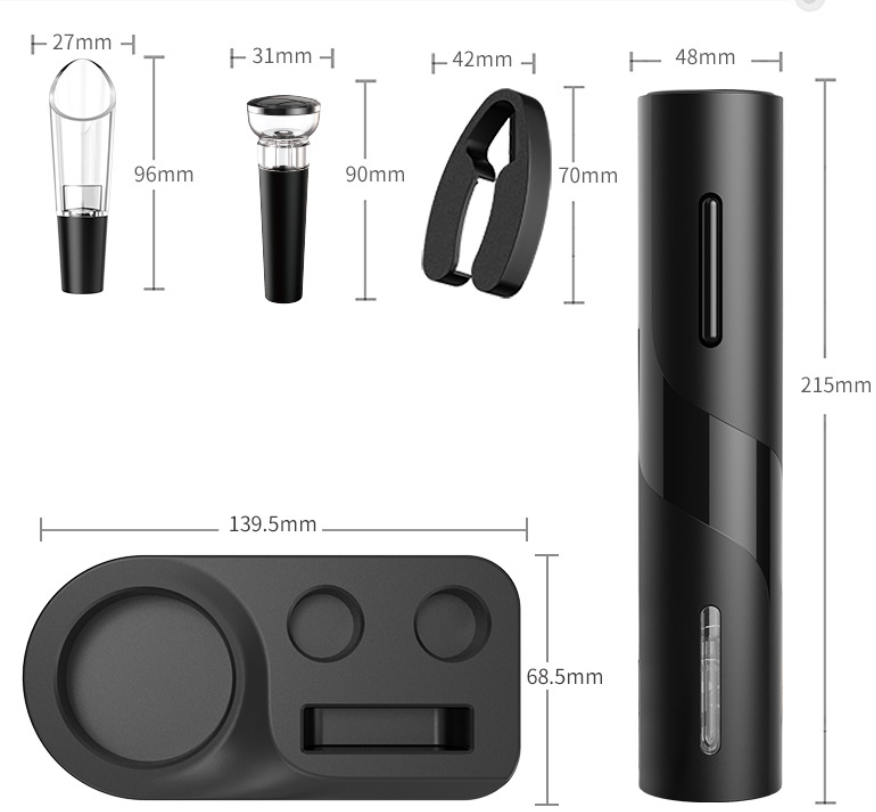 USB red wine electric bottle opener - Stainless steel rechargeable electric bottle opener