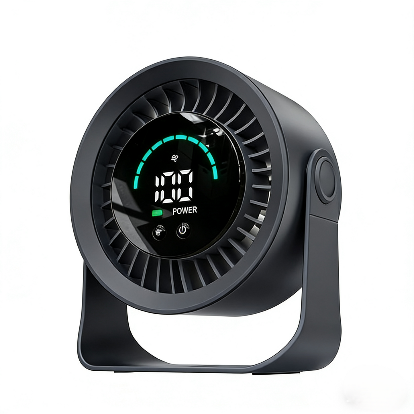 USB-C Rechargeable Desk Fan - Touch Control with 3000mAh Battery, 5 Speeds Ultra Quiet, LED Display for Bedroom Office Dorm, Black