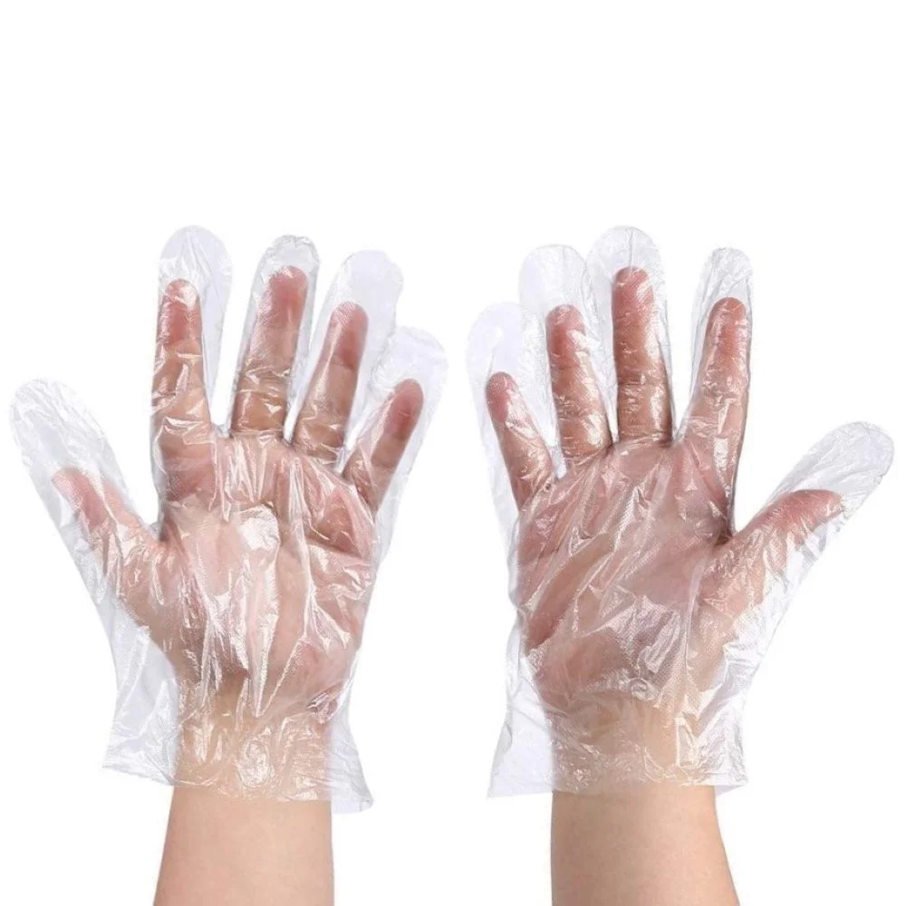 1000Pcs Disposable Transparent Gloves Work for Food Service,Cooking, Cleaning, Hair Coloring, Painting, BBQ