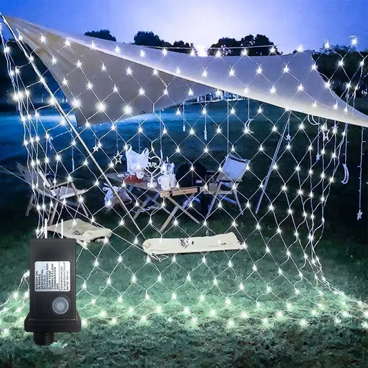 12ft x 5ft 360 LED White Christmas Net Lights,8 Modes Bush Mesh Lights Connectable,with Timer Waterproof for Christmas