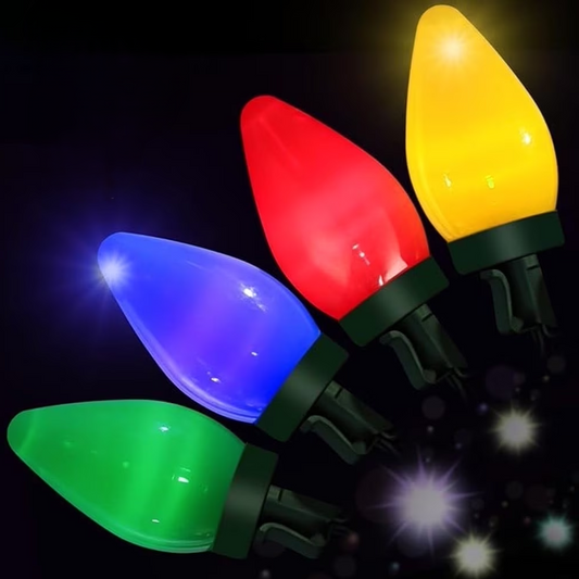 32.8ft Multicolor Christmas String Lights - Vintage Edison Bulbs for Indoor & Outdoor Home, Patio & Party Decor