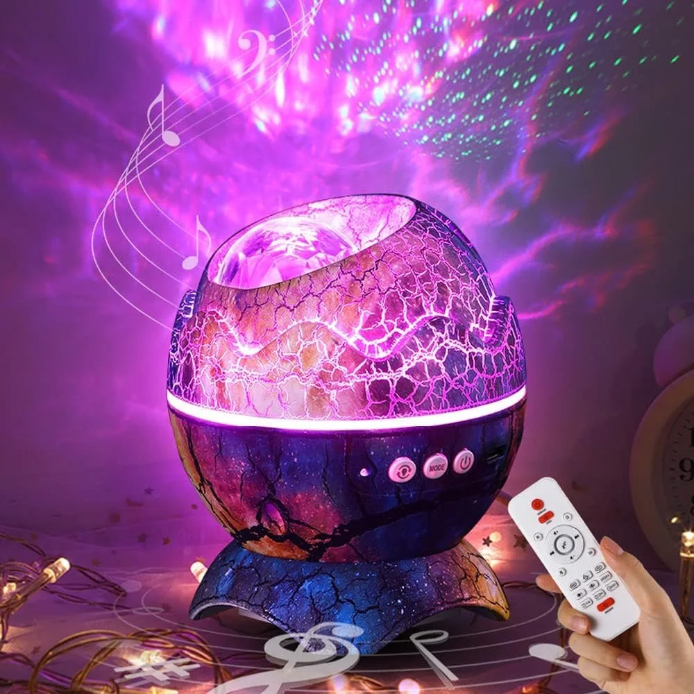 Galaxy Projector & White Noise Machine in Dinosaur Egg – Bluetooth Speaker & Star Light for Kids Room, Bedroom Decor